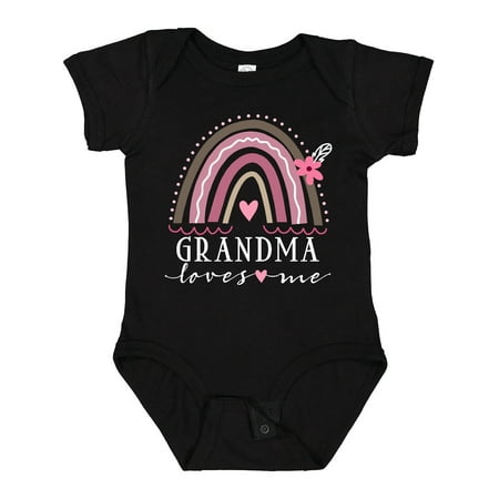 

Inktastic Grandma Loves Me Girls Boho Rainbow Gift Baby Girl Bodysuit