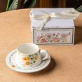 thumbnail image 5 of Delicate Floral Ceramic Coffee Cups and Saucers, 5 of 5