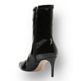 thumbnail image 2 of Schutz Luh Black Patent Stretch Fitted Pull On Pointed Toe Stiletto Ankle Boots (Black, 6.5), 2 of 4