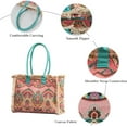 thumbnail image 4 of LHSHID Women Canvas Handbag Ethnic Style Tote Bag Retro Shoulder Bag with Tassels Summer Beach Bag Bohemian Top Handle Bag, 4 of 6