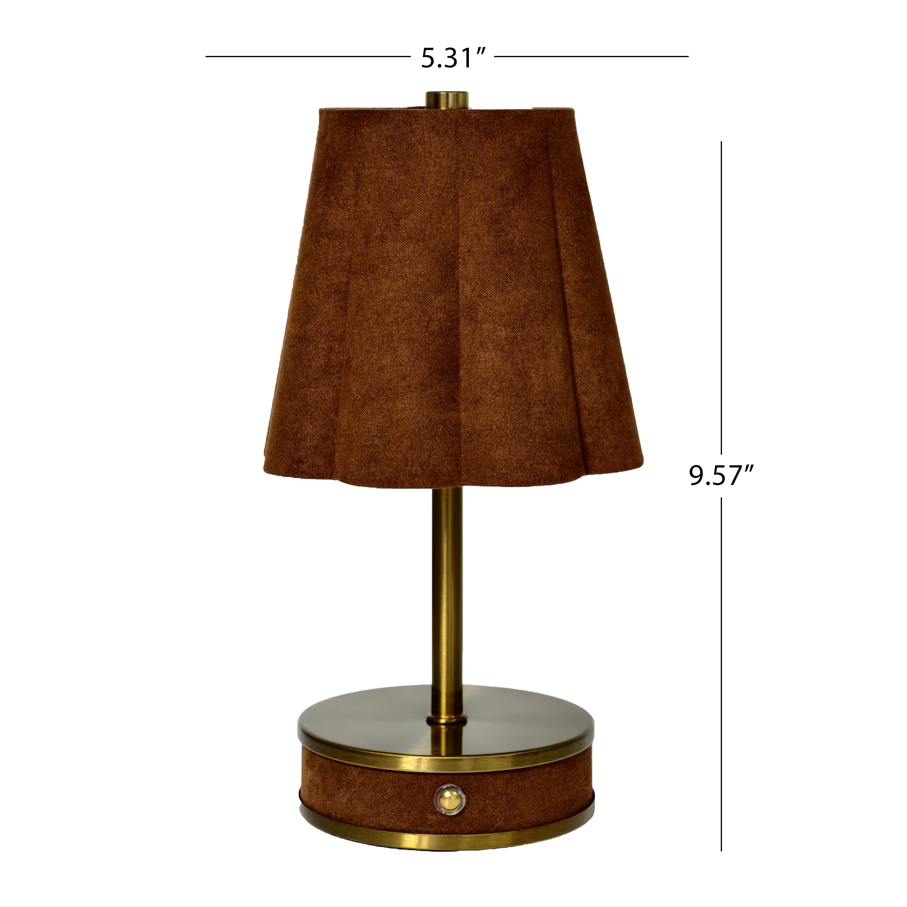 Home Decor Collection Sterling & Noble Home Brown Rounded Pleated Rechargeable Table Lamp