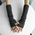 thumbnail image 3 of SPRING PARK Women's Winter Casual Fashion Knitted Arm Fingerless Long Mitten Wrist Elastic Warm Gloves, 3 of 4