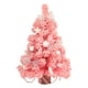 thumbnail image 2 of Christmas PinkFlocking PVC Decoration Christmas Tree Bead Chain Wooden Bottom Mini Table With Lights Decorations, 2 of 7