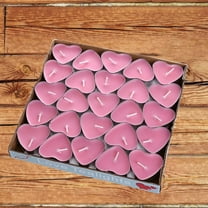 Aluminum Tealight Candles 50 Pack | White Heart-Shaped Paraffin | 1cm x 3.2cm | Long-Lasting Burn 2 Hrs | Scented Romantic Table Décor for Events, Dinners, Hotel, Parties