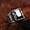 Black Onyx, variant on Men's Titanium Steel Crown Ring European Retro Design and Personality Statement Ring for Him Band Jewelry with Ruby Black Onyx Emerald Sapphire Inlay