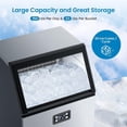 thumbnail image 2 of Commercial Ice Maker Machine, 110 lbs/24H with 33 lbs Storage, Stainless Steel Undercounter or Freestanding Ice Machine, Self-Cleaning, 66 Cubes in 5-15 Minutes, Automatic Water Supply, 2 of 8