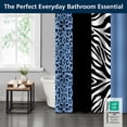 thumbnail image 3 of LVRLVR 1/4 Pcs Wild Animal Leopard Print Fabric Shower Curtain Rug Set - Zebra Print Bath Mat Bathroom Decoration, Red and Black, 70.8" × 70.8", 3 of 8
