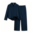 thumbnail image 2 of LEKWK Girls Formal 2 Piece Outfit Lapel Long Sleeve Button Down Pleated Top and Elastic Waist Straight Leg Pants Casual Matching Suit For Stage Performance, 2 of 6