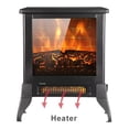 thumbnail image 4 of Electric Fireplace Stove, 18" 1400W Freestanding Fake Wood Stove Heater with Realistic Flame and Switch Button - CSA Certified - Overheating Safety Protection for Small Space, Black, 4 of 7