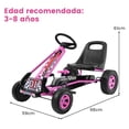 thumbnail image 3 of Costway Go Kart Racing para Niños Coche de Pedal con Ruedas de Goma Embrague y Freno 98 x 59 x 61 cm Rosa, 3 of 8