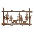thumbnail image 3 of 23"L Rustic Forest Black Bear And Cub By Pine Trees Metal Wall Art Sign Plaque, 3 of 5