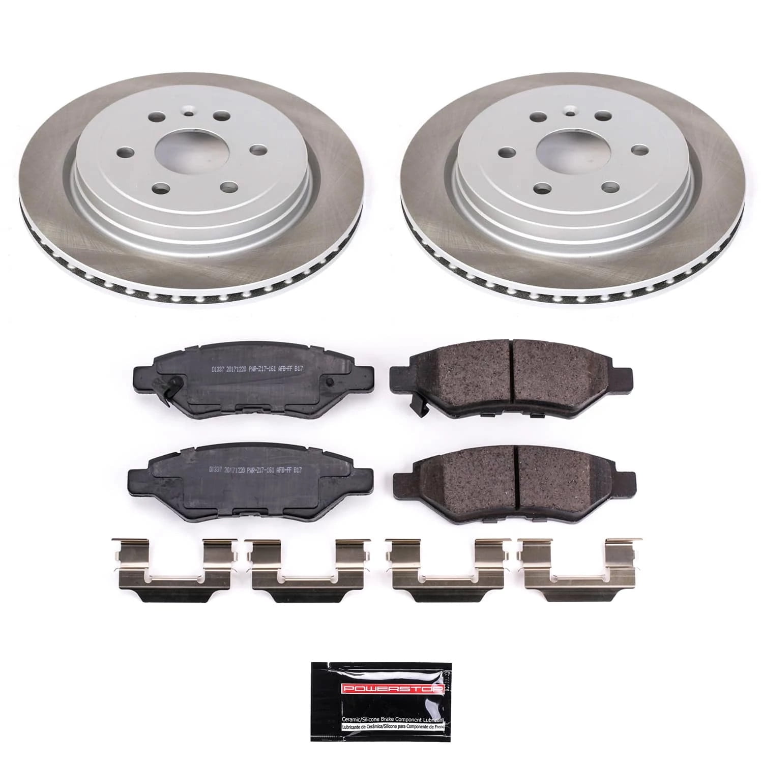 PowerStop Rear Semi-Coated Rotor and Low-Dust Ceramic Brake Pad Kit SC5543