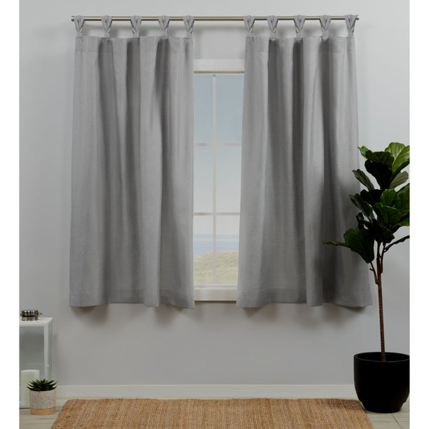 Exclusive Home Curtains Loha Linen Braided Tab Top Curtain Panel Pair