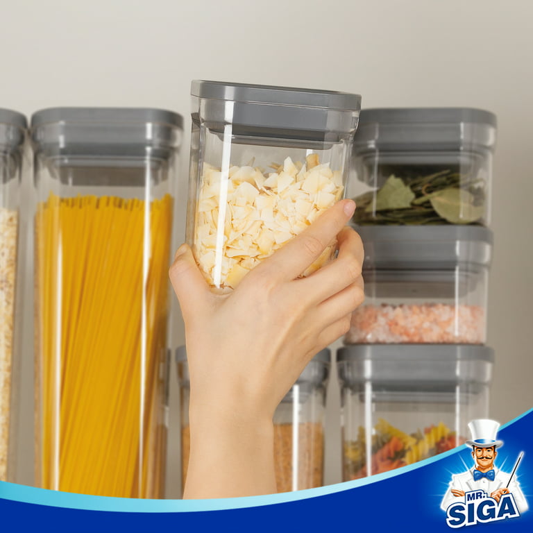 MR.SIGA 4 Pack Airtight Food Storage Container Set, BPA Free Kitchen Pantry Organization Canisters with One-Handed Leak Proof Lids, 1L / 33.8oz