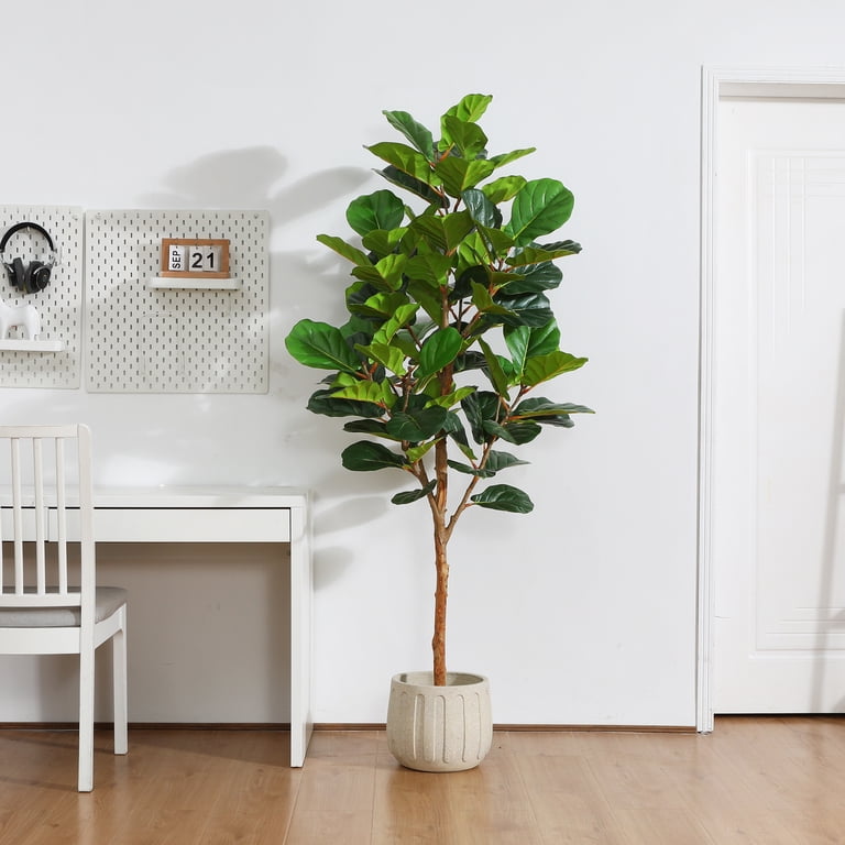 DR.Planzen 6FT Artificial Fiddle Leaf Fig Tree, Faux PVC Plant