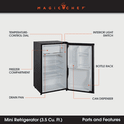 Magic Chef New 18.5 inch Width 3.5 Cu. ft. Compact Refrigerator with Single Door