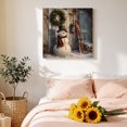 thumbnail image 4 of Canvas Wall Art, Christmas Framed Canvas Prints for Living Room Bathroom, Barn Snowman Xmas Wreath Wooden Farmhouse Gallery Wrapped Wall Decor for Home Office, Gifts, 12"x12" Ship Next Day, 4 of 9