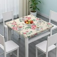 thumbnail image 3 of Square Tablecloth with Elastic Edges 36 * 36 Inch Pioneer Waterproof Chinoiserie Beautiful Flowers Art Table Cover Washable Indoor and Outdoor for Party Kitchen Dinner Banquet Patio Picnic, 3 of 6