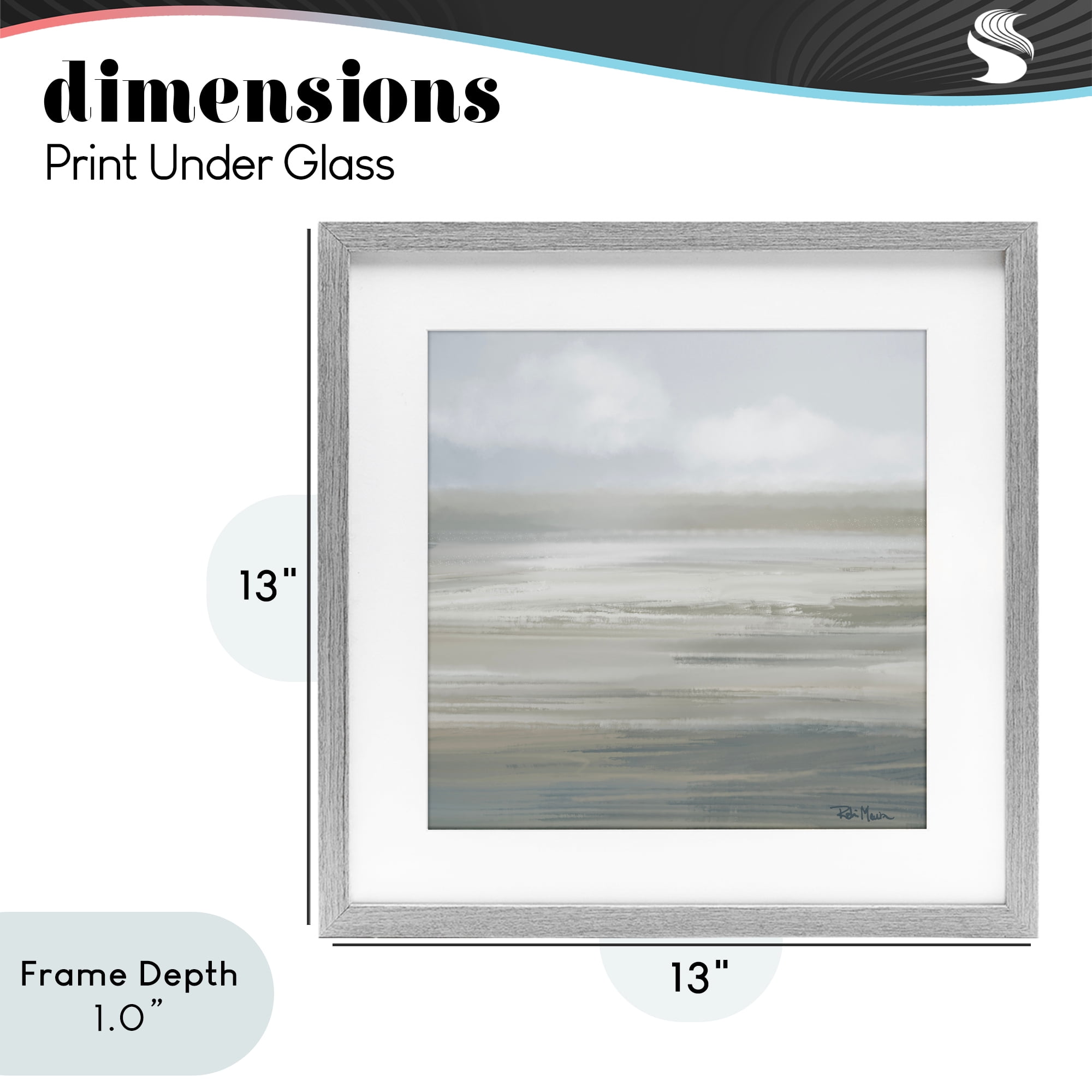 Stupell Industries Mid Afternoon Landscape Gray Framed Print Under Glass, design by Robin Maria