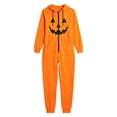 thumbnail image 3 of Halloween Onesie Adult Matching Pajamas For Couples Soft and Cozy Flannel Sleepwear, Unisex Hooded Jumpsuit Zipper Closure for Holiday Party, 3 of 4