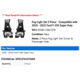 thumbnail image 2 of Fog Light Set 2 Piece - Compatible with 2020 - 2022 Ford F-250 Super Duty 2021, 2 of 2