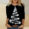 thumbnail image 2 of Feancey Womens Christmas Tops Dressy Casual 3/4 Sleeve Round Neck T-Shirts Novelty Xmas Graphic Tees Comfy Loose Holiday Party Blouse Multicolor XXXXXXL, 2 of 6