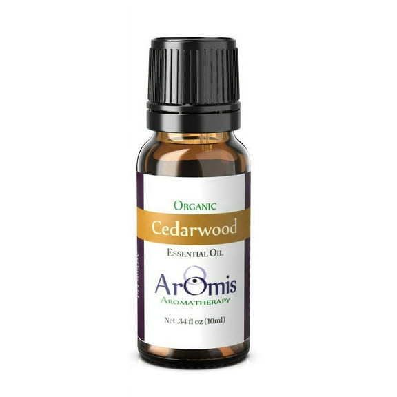 ArOmis Organic Cedarwood Essential Oil - USDA Certified - 100% Pure Therapeutic Grade - 10ml (.34 Fl Oz), Undiluted, Premium, Perfect for Aromatherapy Diffuser