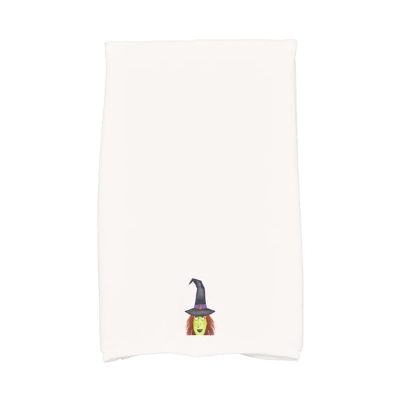 Simply Daisy Peek A Boo Witch 16x25 Inch Cream Halloween Print Kitchen Towel