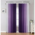 thumbnail image 2 of Blackout Curtains & Drapes for Bedroom Living Room Long Purple and White Room Darkening Ombre Curtains Rod Pocket 53"W x 96"L (Pack of 2), 2 of 6