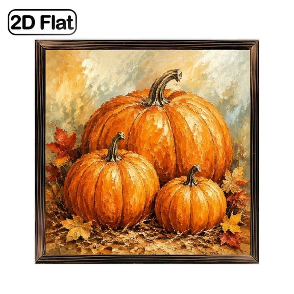 1 Piece of Art Decoration, Framed Wooden Board Painting, 8*8inch, Rustic Farmhouse Autumn Harvest Pumpkin Pattern, Can Be Used as a Desktop Ornament, Indoor Wall Decoration Aesthetics