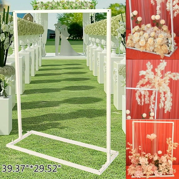 Metal Arch Background Stand 1×0.75M White Wedding Frame for Birthday Party Decor
