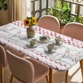 thumbnail image 3 of Red Plaid Farmhouse Table Cloths for 3 Foot Rectangle Tables, Watercolor Cute Country Pigs Checkered Patio Waterproof Elastic Fitted Tablecloths, Washable Rectangular Table Cover for Camping, 3 of 8