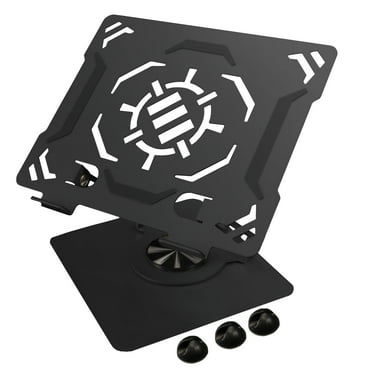 ENHANCE R1 Rotating Laptop Stand with 3 Cable Holders - Adjustable Laptop Riser for Desk - Black