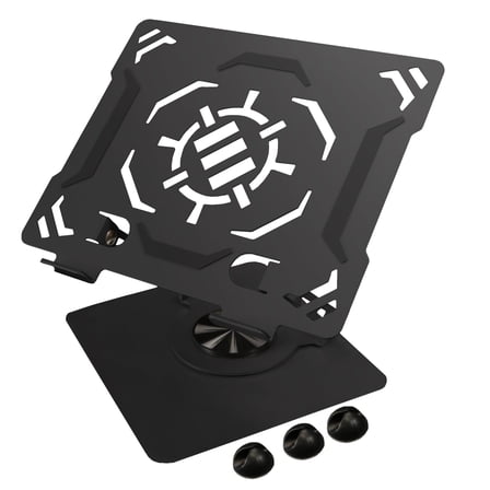 ENHANCE R1 Rotating Laptop Stand with 3 Cable Holders - Adjustable Laptop Riser for Desk - Black