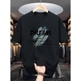 thumbnail image 1 of Men'S Casual Crew Neck T-Shirt with Dream Print, 100% Polyester Knit Fabric, Slight Stretch, Summer Short-Sleeve Top, Regular Fit, 180gsm - Fashionable Everyday Wear, 1 of 6