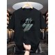 thumbnail image 1 of Men'S Casual Crew Neck T-Shirt with Dream Print, 100% Polyester Knit Fabric, Slight Stretch, Summer Short-Sleeve Top, Regular Fit, 180gsm - Fashionable Everyday Wear, 1 of 6