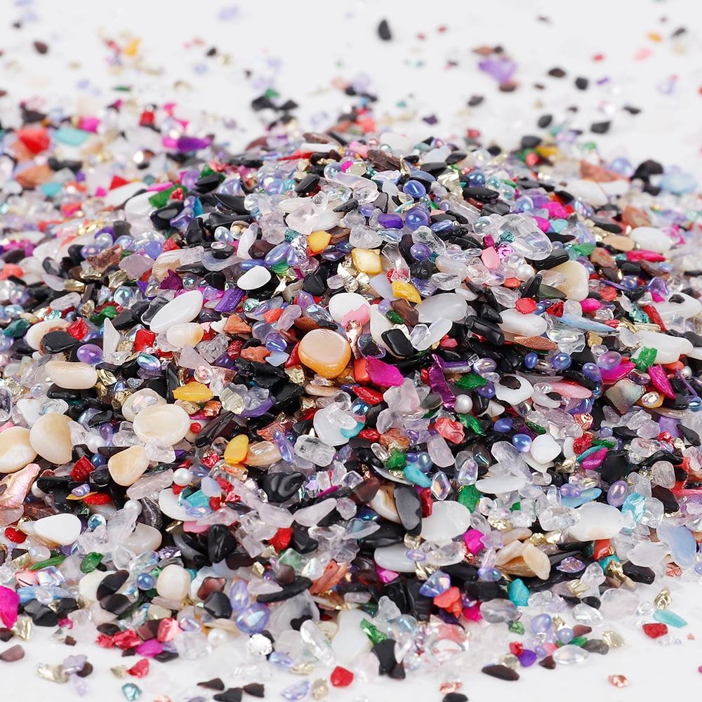 Namzi 20g Crushed Glass Chips Multi-Color Glitter Stones for Nail Art, Vase Filler, Craft Projects Decor,D02