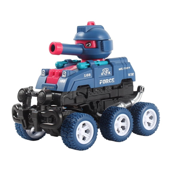 BESTSKY Tank Toy 360°Rotation Top Toys Invulnerable Pursuit Gun Model Car Dark Blue
