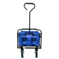thumbnail image 4 of Folding Utility Wagon Cart - Heavy Duty Garden & Beach Cart with 150Lb Capacity, Adjustable Handle, Blue (40.55"L X 21.26"W X 46.46"H), 4 of 23