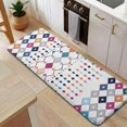 thumbnail image 5 of Colorful Geometric Diamond Pattern Kitchen Rug Mat,Kitchen Runner Rugs Non Skid Washable,Decorative Kitchen Floor Mats for Kitchen,Sink,Laundry,17"x47.2", 5 of 7