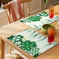 thumbnail image 4 of St. Patrick's Day Placemats Set of 4 Green Shamrocks Leaf Polka Dots Place Mats Indoor Wipeable Table Mats Washable Cloth Dining Table Placemats for Kitchen Holiday Party Home Decor 13x19 Inch, 4 of 9