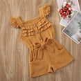thumbnail image 1 of Combinaison à Manches Volantes pour Fille, Couleur Unie, Taille Élastique, 1 of 5