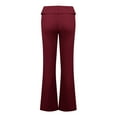 thumbnail image 5 of IYYVV Flare Leggings for Women Long Fold Over Waist Trousers Wide Leg Lounge Stacked Pants Skinny Flare Sweatpants Tall Solid Color Sweatpants Y2k Pajama Pants Wine L, 5 of 6