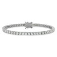 thumbnail image 3 of Auriga 925 Sterling Silver Rhodium-plated Polished CZ Tennis Bracelet 8inch for Women, 3 of 6