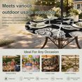 thumbnail image 6 of Round Outdoor Tablecloth with Umbrella Hole and Zipper, Black Starfish Coastal Tablecloth with Elastic Waterproof, Shell Coral Summer Beach Nautical Ocean Patio Table Covers for 55" - 60" Tables, 6 of 9