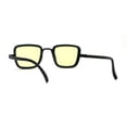 thumbnail image 2 of Mens Retro Rectangle Color Lens Hippie Plastic Sunglasses Black Yellow, 2 of 4