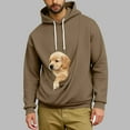 thumbnail image 2 of Aboser Mens Pet Pouch Hoodies Kitty & Puppy Holder Pullover Sweatshirt Big and Tall Long Sleeve Hooded Sweatshirts Cute Cat Dog Carries Shirts, 2 of 6