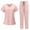 Pink, variant on Mlqidk White Scrubs Sets for Women Breathable Scrubs Set V Neck Top and Pants with Pockets Nurse Uniform White S