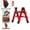 Two Steps Red, variant on 2 3 4 5 Step Heavy-Duty Metal Folding Ladder, 330LBS Load Capacity, Non-Slip Steps, Lightweight Space-Saving Foldable Ladder for Household Industrial Use