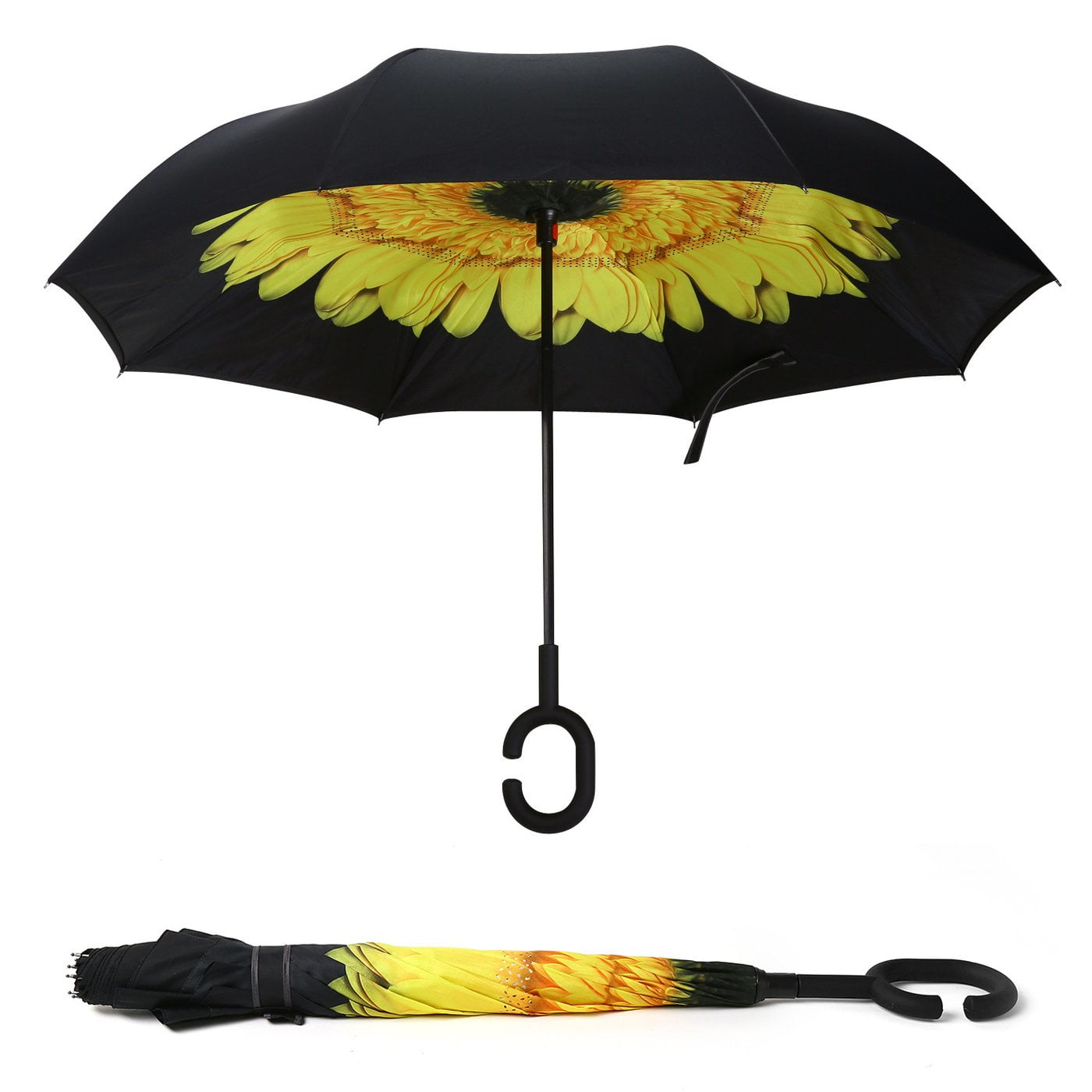 Inverted Umbrella,Windproof Reverse Umbrella, Umbrellas for Women, UV Protection, Upside Down Umbrella C-Handle P10